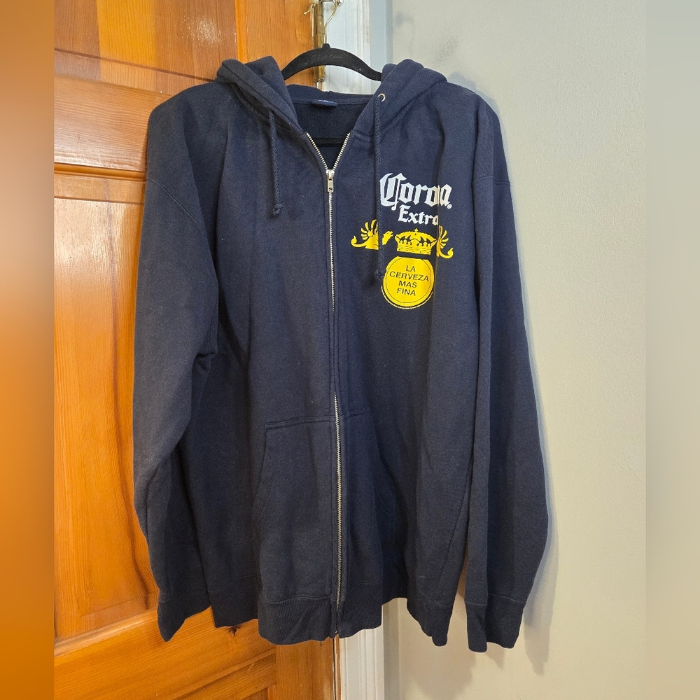 Corona Extra Black Full Zip Hoodie Sz XL